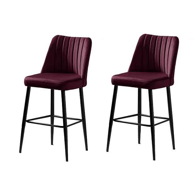 Sada barových židlí Vento Claret Red and Black, 2 ks, 2 ks