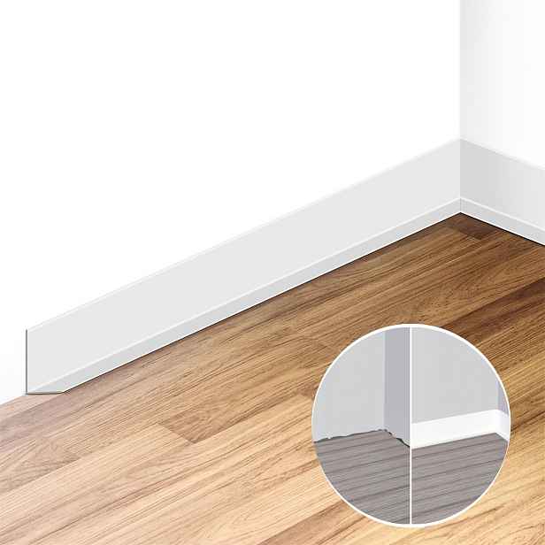 TEMU 1ks Samolepící PVC Podlahová Lišta, 8cm x 2m - Snadná Instalace Flexibilní Tvarovaná Lišta s Dekorativním Rohovým Ochranným Prvkem, Ideální pro