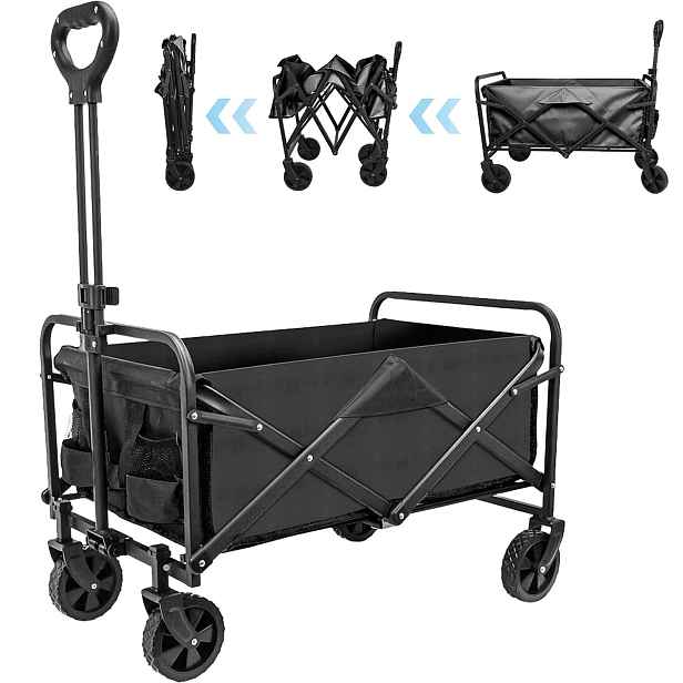Plážový turistický zahradní vozík Velký, skládací, ocelový, 70 l