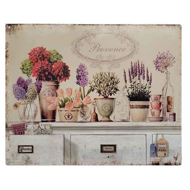 Béžová antik nástěnná kovová cedule Provence - 25*20 cm Ostatní
