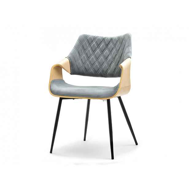 Designová jídelní židle NENET - dub / šedá / černá