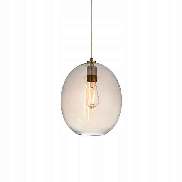 Endon Kelda Oválné Závěsné Svítidlo Skleněné E27 10W Mosaz Satin