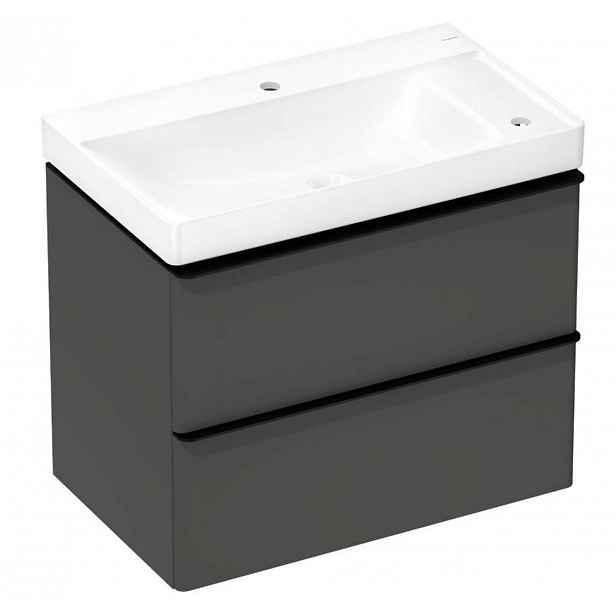 Hansgrohe Xelu Q - Skříňka s umyvadlem, 63x78x50 cm, 2 zásuvky, matná šedá/matná černá 54381670