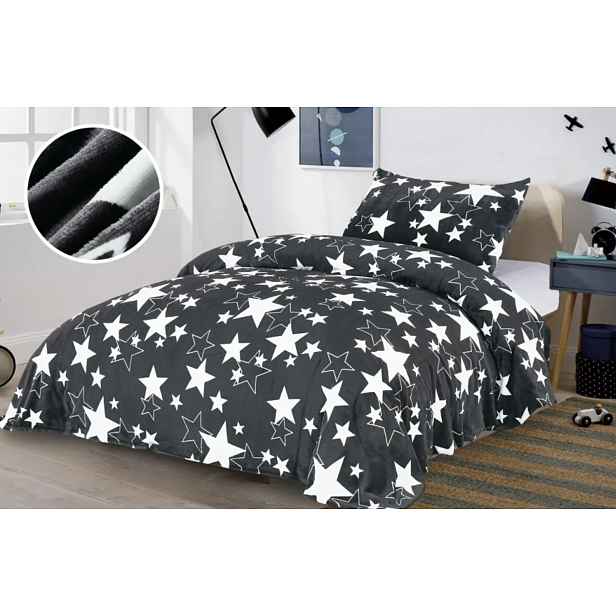 Mikroplyšové povlečení STAR šedé