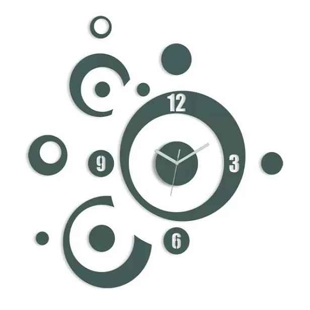 ModernClock 3D nalepovací hodiny Planets šedé