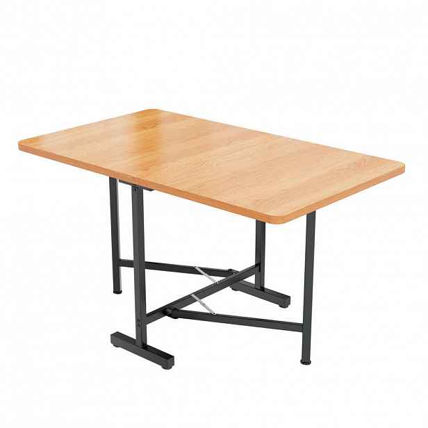 OKWISH JÍDELNÍ stůl 120/80 cm v dekoru amerického bílého dubu z MDF rozkládací a skládací