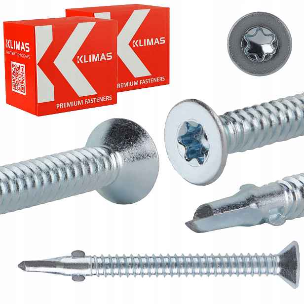 Samovrtné šrouby ze dřeva do kovu 6,3 x 70 mm 400 ks Klimas Wsdst