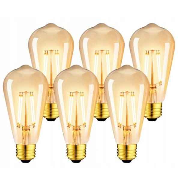 Žárovky Filament Led 6 Ks E27 7,5W=60W 2500K Lvwit X0011HK5AJ