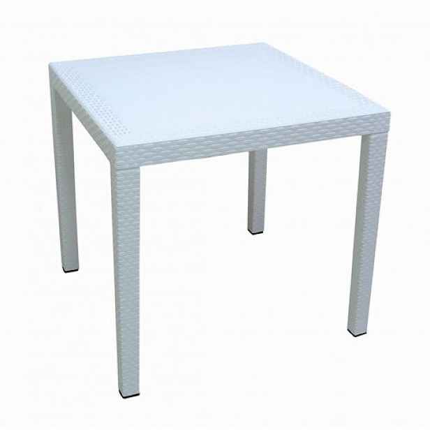 Zahradní stůl Ratan Lux, 73 x 75,5 x 75,5, bílá