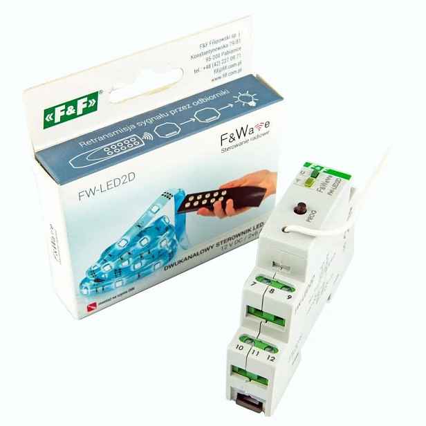 Dvoukanálový rádiový ovladač 12 V DC 2x6A FW-LED2D F&f