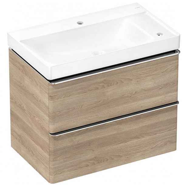 Hansgrohe Xelu Q - Skříňka s umyvadlem, 63x78x50 cm, 2 zásuvky, přírodní dub/chrom 54382000