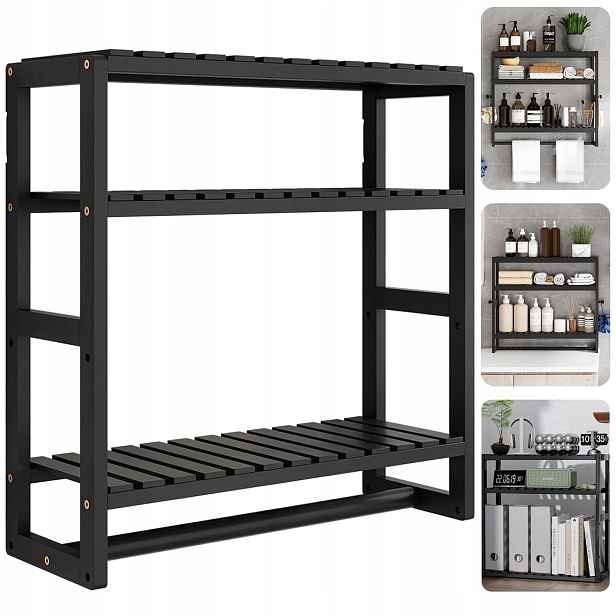 Organizér Do Sprchy, Černý, Závěsný, Do Koupelnové Kabiny, 3 Úrovně