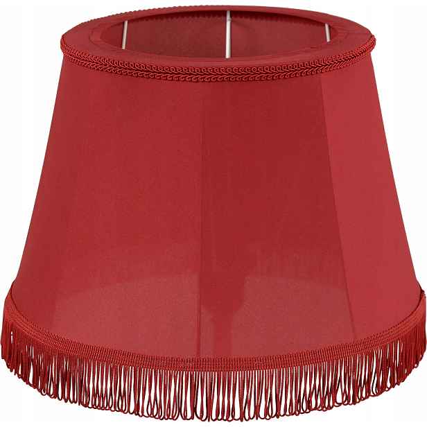 Retro stínítko hladké červené s třásněmi 23/34/22 cm pro stojací lampu