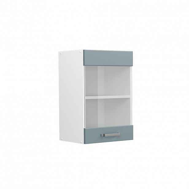 Vicco UNIVERZÁLNÍ NÁSTĚNNÁ SKŘÍŇKA R-Line Modrošedá 40 cm se skleněnými dvířky