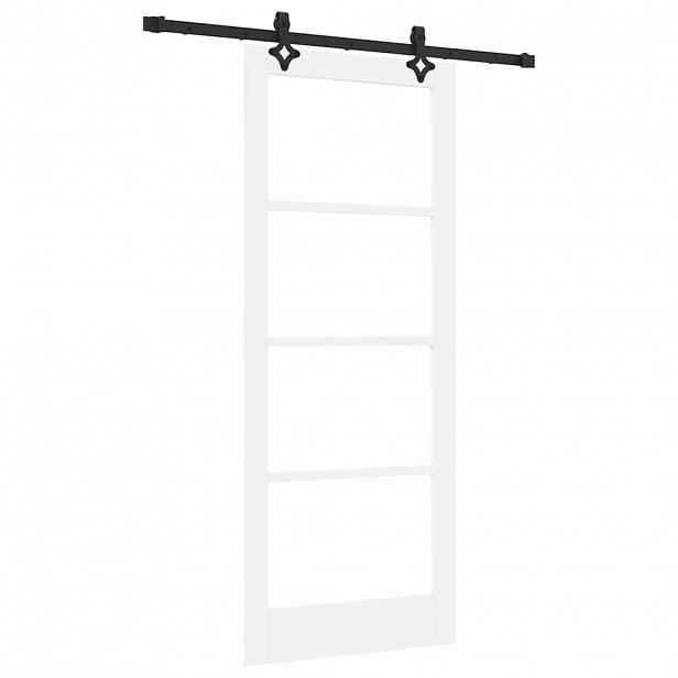 vidaXL Posuvné dveře Bílá 83 x 202 cm Masivní borové dřevo a sklo