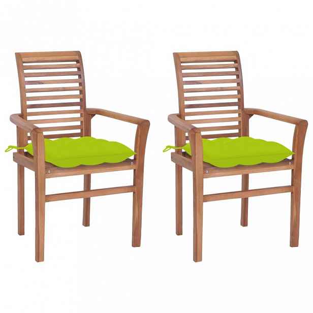 Zahradní jídelní židle s poduškou 2 ks teak Limetková