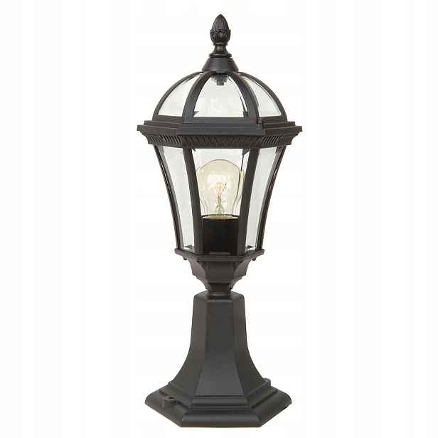 Venkovní stojací lampa retro černá skleněná 47 cm Garden Zone