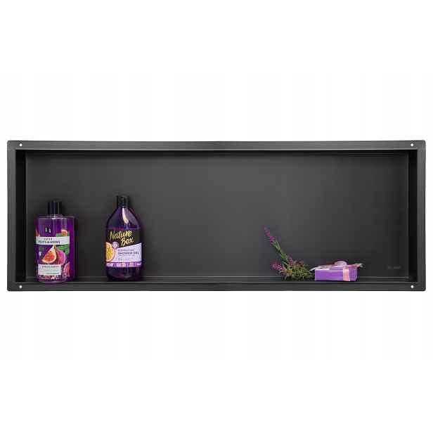 Bezrámečková Police 90x30x7 cm Černá Nerezová Wall-box No Rim Balneo