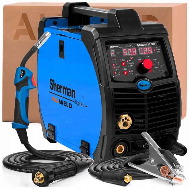 Poloautomatický Sherman Digimig 225 Gds 230V 220A Mma Tig Flux Lutosvařování