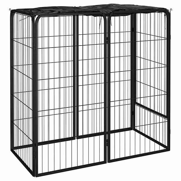 vidaXL Ohrádka pro psy 6 panely černá 50 x 100 cm práškovaná ocel