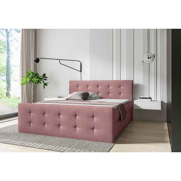 Postel SCARLETT - 180x200, růžová + topper ZDARMA