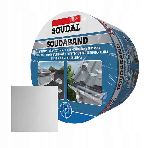 Těsnící pokrývačská páska Soudal Soudaband stříbrná hliníková 22,5 cm x 10 m
