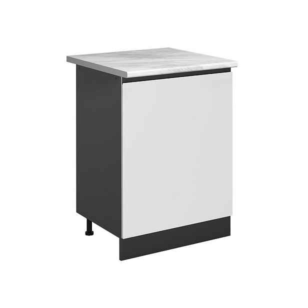 Vicco SPODNÍ SKŘÍŇKA KUCHYŇSKÉ LINKY R-Line, Bílá/Antracit, 60 cm s 1 dveřmi pracovná doska Mramor