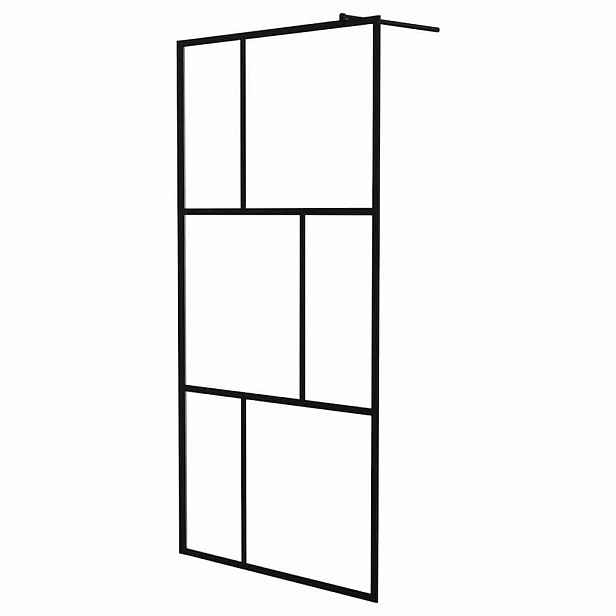 vidaXL Zástěna do průchozí sprchy s tvrzeným sklem černá 100 x 195 cm