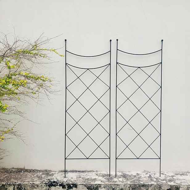 2 kusy Pergola Kovová podpěra Žebřík pro popínavé květiny 115 cm