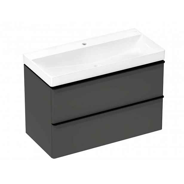 Hansgrohe Xelu Q - Skříňka s umyvadlem, 63x98x50 cm, 2 zásuvky, matná šedá/matná černá 54384670