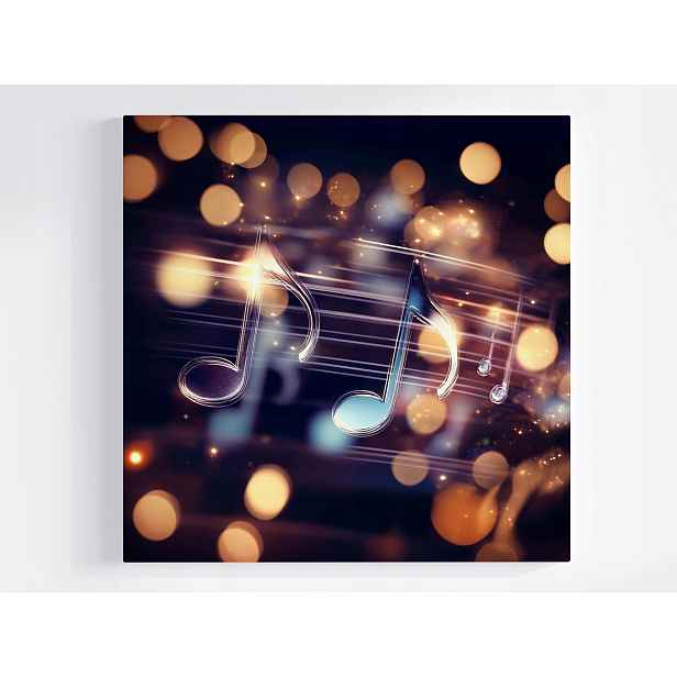 Obraz Na Plátně Canvas Noty Hudba Pětilinka Světlo Melodie 50x50