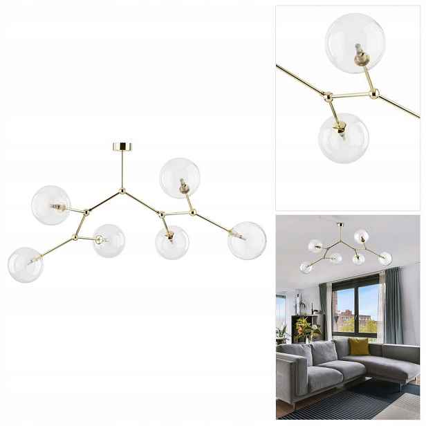 Stropní svítidlo Fairy zlatý intenzivní lesk do obývacího pokoje, šest zdrojů Tk Lighting