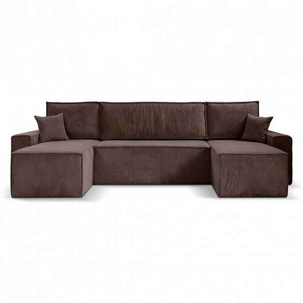 Beautysofa SEDACÍ SOUPRAVA Hektor U s funkcí spaní, hnědá