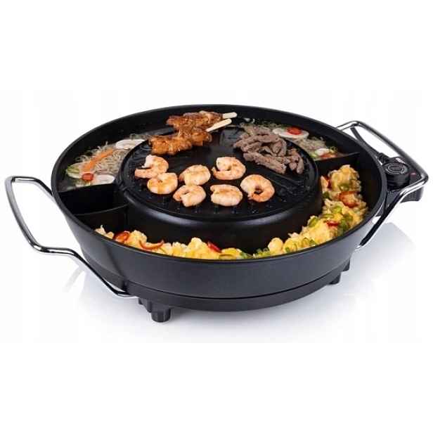 Elektrický gril pro korejské Bbq s funkcí hot pot 3L, 36 cm Tristar
