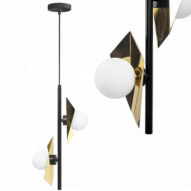 Závěsné Stropní Svítidlo Glamour Černo-zlatá Black Gold