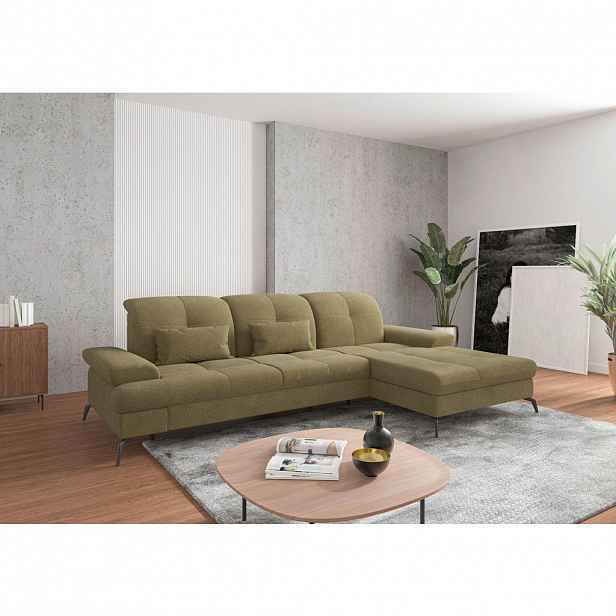 Sit & More ROHOVÁ SEDAČKA, textil, olivově zelená