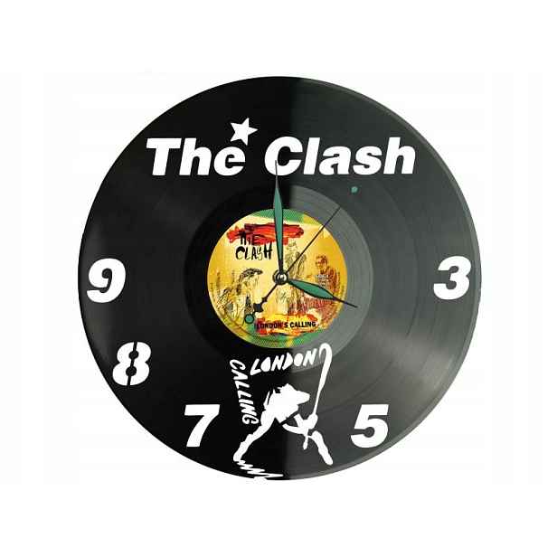 Clash Dárek Originální dekorace do domu Hodiny z vinylové desky