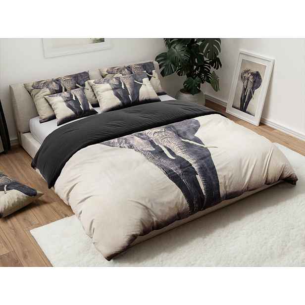 3D povlečení z mikrovlákna SLON šedé Rozměr povlečení: 70 x 90 cm | 140 x 200 cm