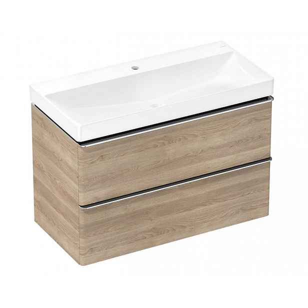 Hansgrohe Xelu Q - Skříňka s umyvadlem, 63x98x50 cm, 2 zásuvky, přírodní dub/chrom 54385000