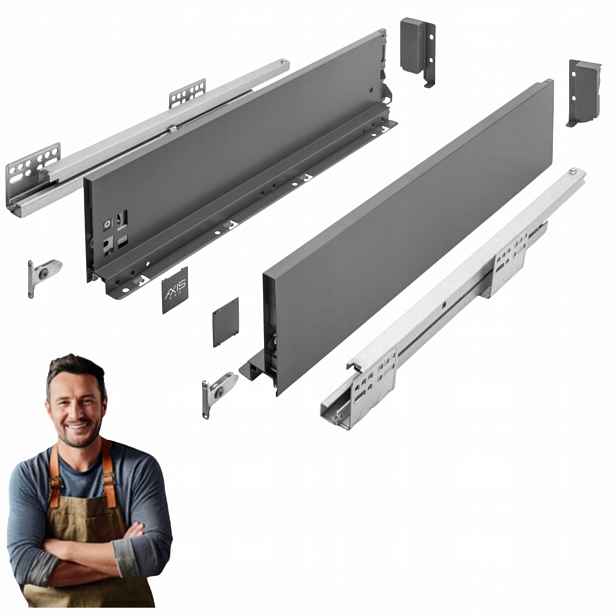 Šuplík Gtv Axis Pro 250 mm antracit střední H-116 PB-AXISPRO-KPL250B