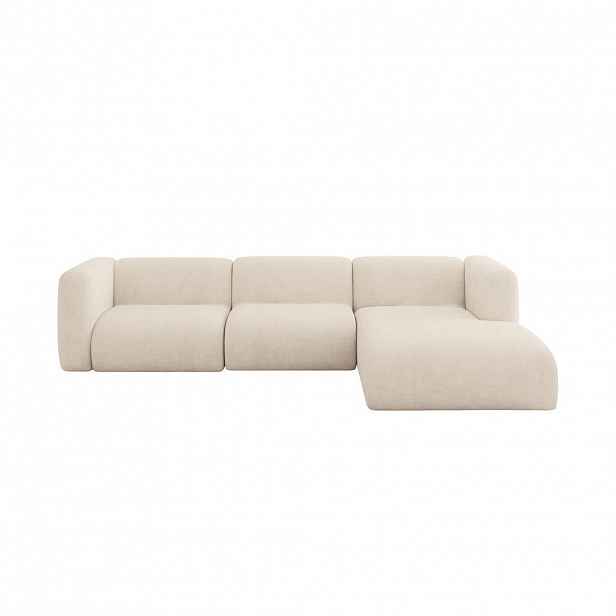ALTDECOR ROHOVÁ SEDAČKA S PRAVOU OTOMANOU MIRA-L2 318x179x89 Béžová Velur