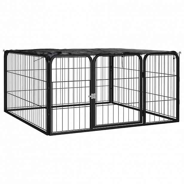 vidaXL Ohrádka pro psy 4 panely černá 100x50 cm práškovaná ocel