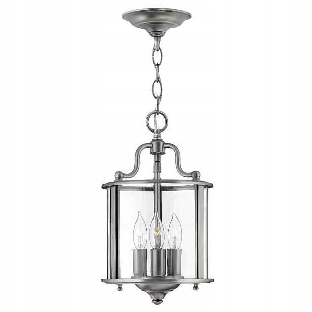 Závěsná lampa Hinkley Gentry 3-bodová Ø20 cm šedá pewter E14 60W IP20