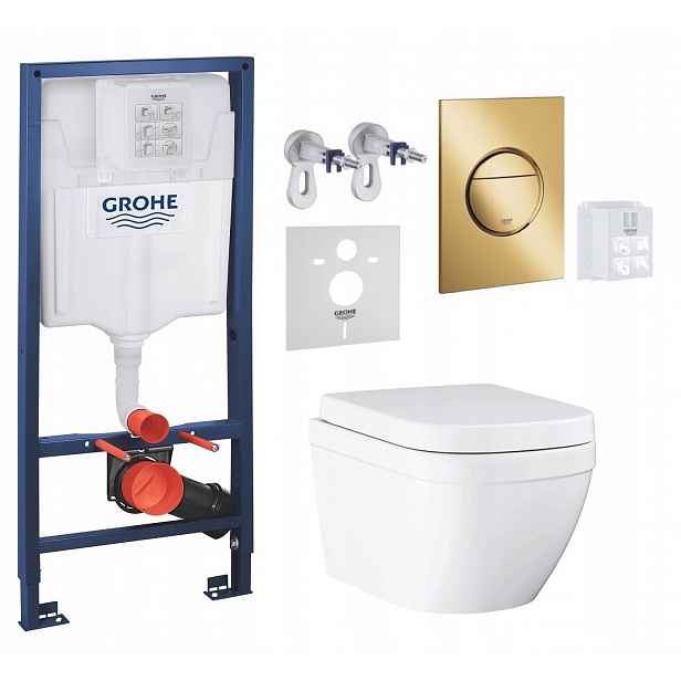 7v1 Wc Podomítkový Set, Stelaz s Wc Mísou Grohe Euro Ceramic, Tlačítko