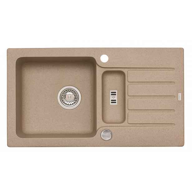 Alveus Niagara - Granitový dřez 78x44 cm, s ovládáním odtoku, beige 1089486