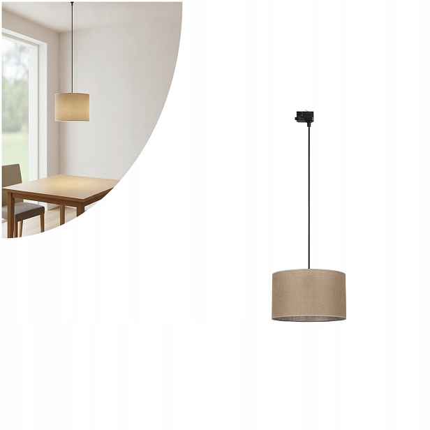 Černá závěsná lampa Tracer s kolejnicí, moderní design nad stůl Tk Lighting