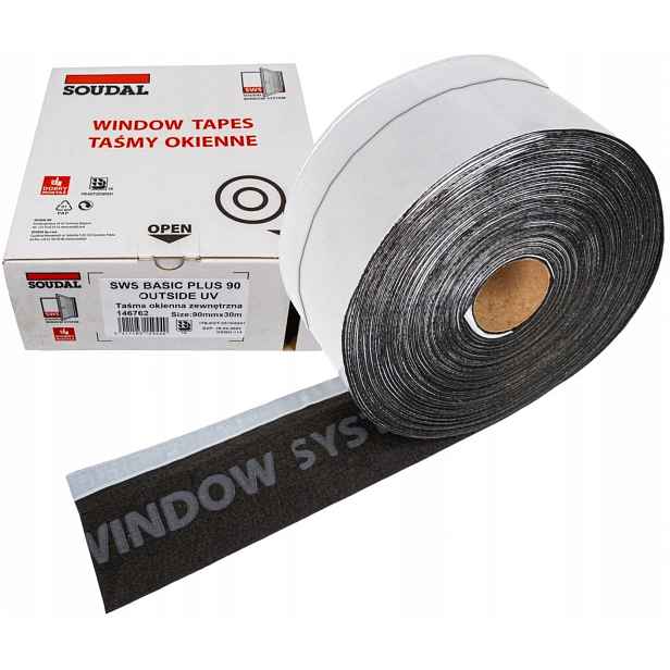 Soudal Sws Extra Uv Outside paropropustná lepicí páska na okna 90 mm 30 m