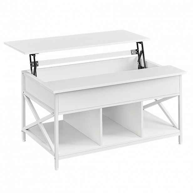 Boxxx KONFERENČNÍ STOLEK, bílá, kov, kompozitní dřevo, 100/60/48-62 cm