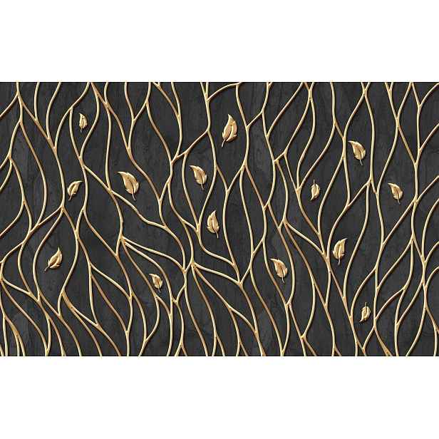Magnetická maskovací podložka na radiátor Zlaté listy 60x100 cm