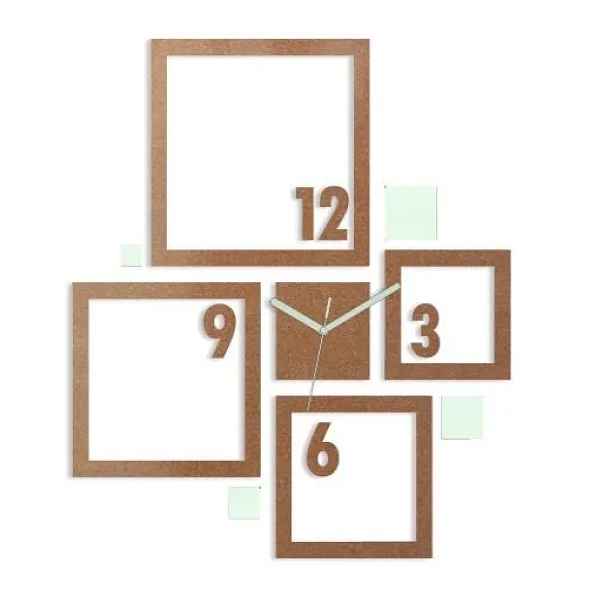 ModernClock 3D nalepovací hodiny Quadrat měděné